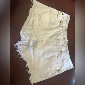Levi's White Distressed Jean Shorts